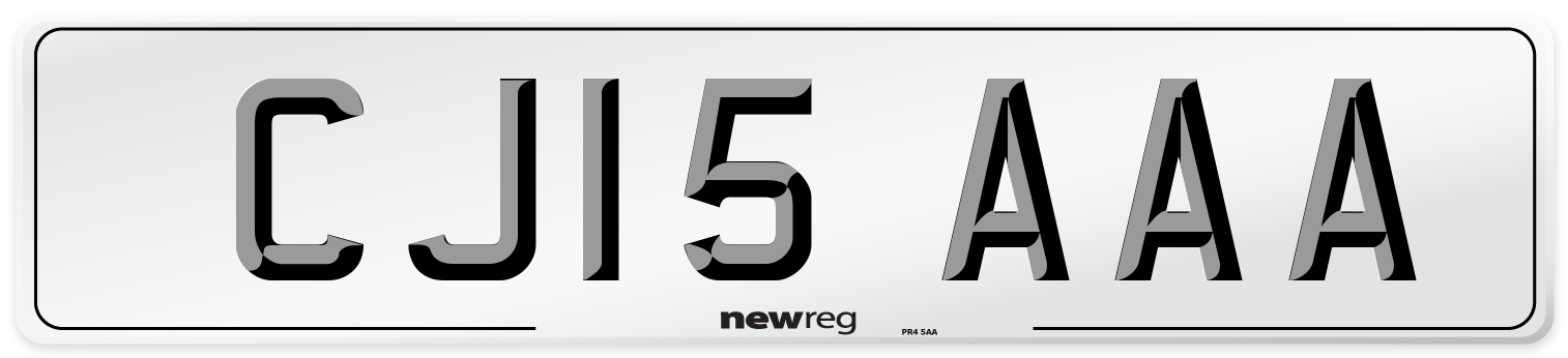 CJ15 AAA Number Plate from New Reg